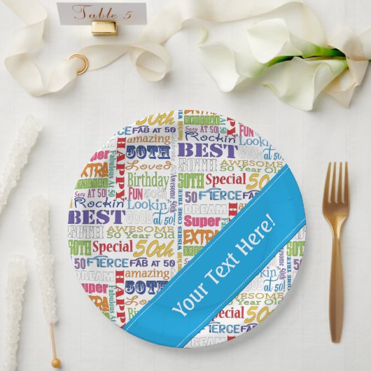Unieke en speciale 50e verjaardag feestartikelen papieren bordje (Huwelijk)