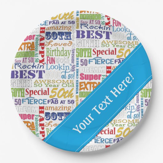 Unieke en speciale 50e verjaardag feestartikelen papieren bordje (Voorkant)