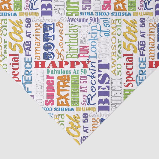 Unieke en speciale 50e verjaardag feestartikelen tissuepapier (Detail)