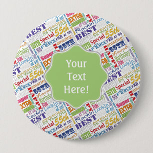 Unieke en speciale 55e verjaardag feestartikelen ronde button 4,0 cm