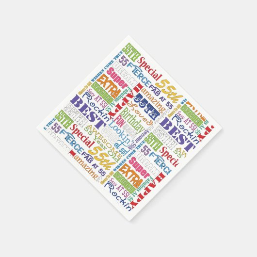 Unieke en speciale 55e verjaardag feestartikelen servetten (Hoek)