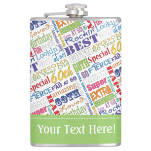 Unieke en speciale 60e verjaardag feestartikelen heupfles