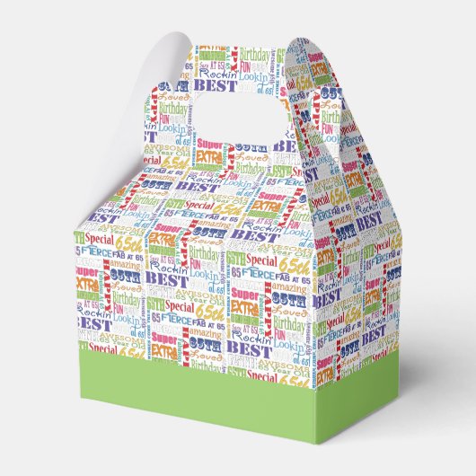 Unieke en speciale 65e verjaardag feestartikelen bedankdoosjes (Achterkant)