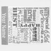 Unieke en speciale 65e verjaardag feestartikelen fleece deken (Voorkant (Horizontaal))