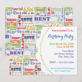 Unieke en speciale 65e verjaardag feestartikelen kaart (Voorkant / Achterkant)