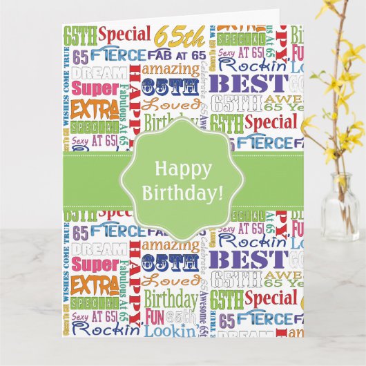 Unieke en speciale 65e verjaardag feestartikelen kaart (Gele Bloem)
