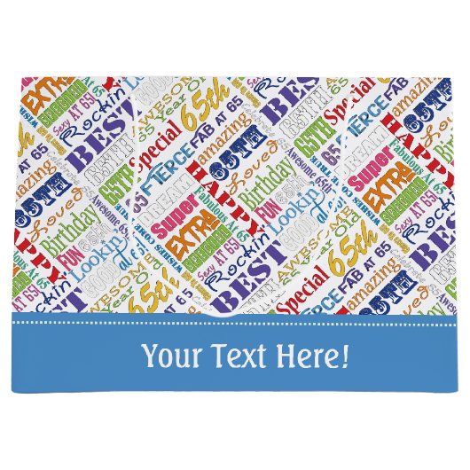 Unieke en speciale 65e verjaardag feestartikelen large cadeautasje (Voorkant)