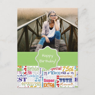 Unieke en speciale 75e verjaardag feestartikelen briefkaart