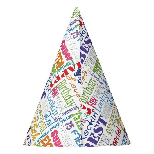 Unieke en speciale 75e verjaardag feestartikelen feesthoedjes (Achterkant)