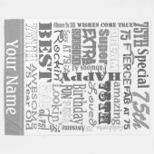 Unieke en speciale 75e verjaardag feestartikelen fleece deken (Voorkant (Horizontaal))