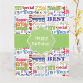 Unieke en speciale 75e verjaardag feestartikelen kaart (Gele Bloem)