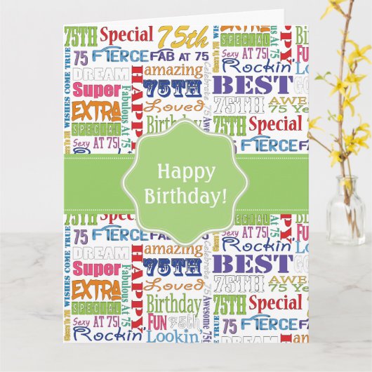 Unieke en speciale 75e verjaardag feestartikelen kaart (Gele Bloem)