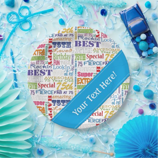 Unieke en speciale 75e verjaardag feestartikelen papieren bordje (Feest)