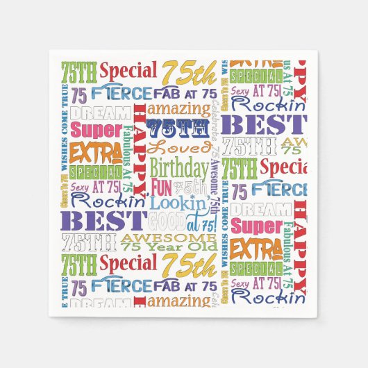 Unieke en speciale 75e verjaardag feestartikelen servetten (Voorkant)