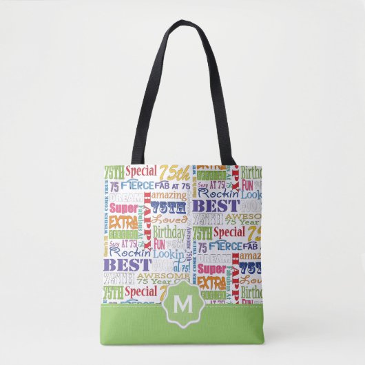 Unieke en speciale 75e verjaardag feestartikelen tote bag (Voorkant)