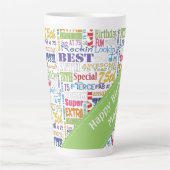 Unieke en speciale 75e verjaardag latte mok (Voorkant)