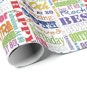 Unieke en speciale 80e geboorte-party-cadeau cadeaupapier