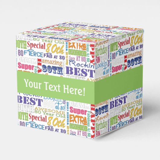 Unieke en speciale 80e verjaardag feestartikelen bedankdoosjes (Voorkant Zijde)