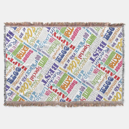 Unieke en speciale 80e verjaardag feestartikelen deken (Voorkant)