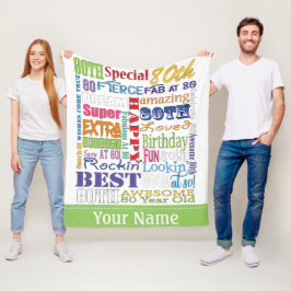 Unieke en speciale 80e verjaardag feestartikelen fleece deken