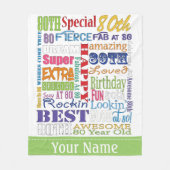 Unieke en speciale 80e verjaardag feestartikelen fleece deken (Voorkant)