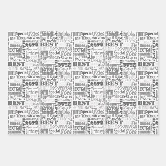 Unieke en speciale 80e verjaardag feestartikelen inpakpapier vel (Voorkant 2)