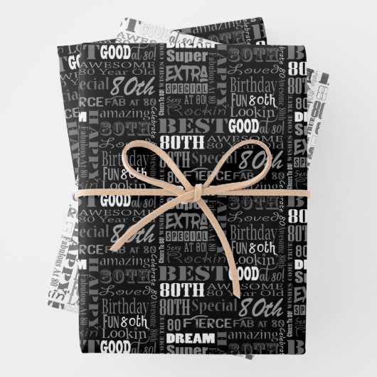 Unieke en speciale 80e verjaardag feestartikelen inpakpapier vel (In situ)