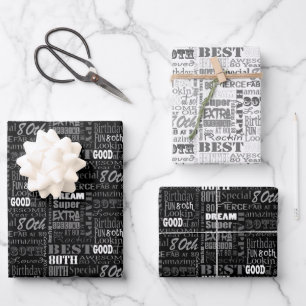 Unieke en speciale 80e verjaardag feestartikelen inpakpapier vel