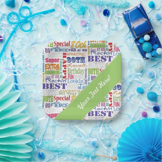 Unieke en speciale 80e verjaardag feestartikelen papieren bordje (Feest)