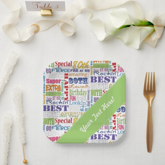 Unieke en speciale 80e verjaardag feestartikelen papieren bordje (Huwelijk)