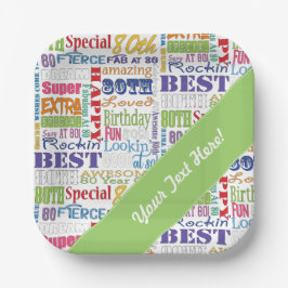 Unieke en speciale 80e verjaardag feestartikelen papieren bordje