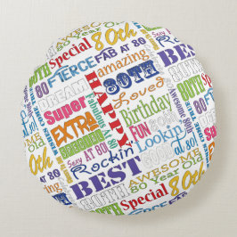 Unieke en speciale 80e verjaardag feestartikelen rond kussen