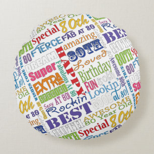 Unieke en speciale 80e verjaardag feestartikelen rond kussen