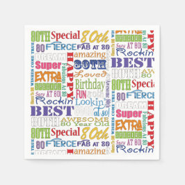 Unieke en speciale 80e verjaardag feestartikelen servet