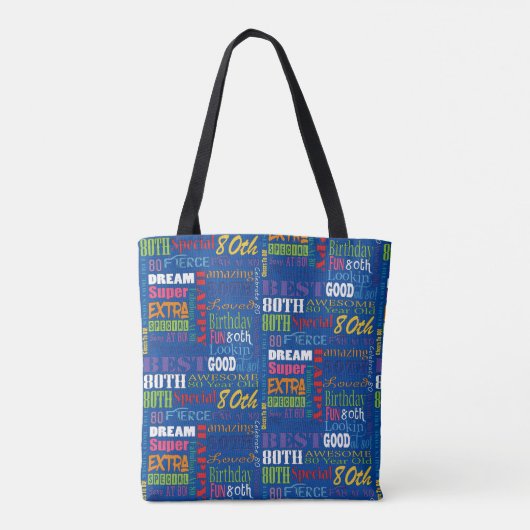 Unieke en speciale 80e verjaardag feestartikelen tote bag (Achterkant)
