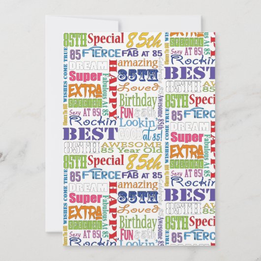 Unieke en speciale 85e verjaardag feestartikelen kaart (Achterkant)