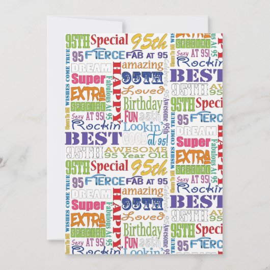Unieke en speciale cadeautjes van 95e verjaardag kaart (Achterkant)