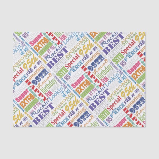 Unieke en speciale cadeautjes van 95e verjaardag tissuepapier (Voorkant)