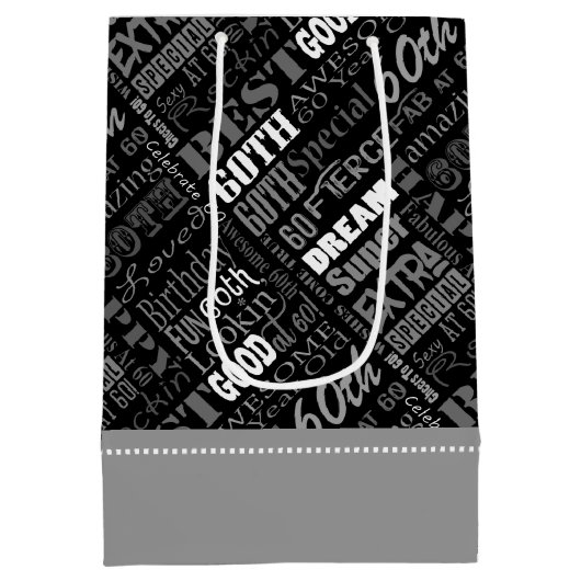 Unieke en speciale cadeautjes van de 60e verjaarda medium cadeauzakje (Achterkant)