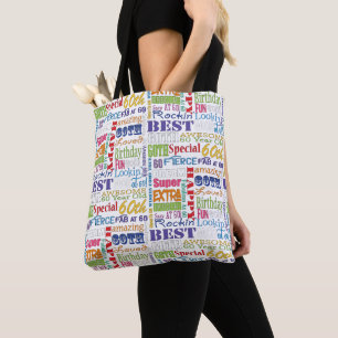Unieke en speciale cadeautjes van de 60e verjaarda tote bag