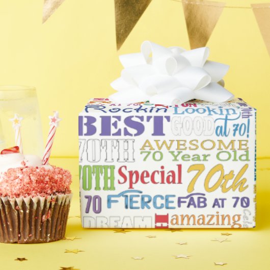 Unieke en speciale cadeautjes van de 70e verjaarda cadeaupapier (Verjaardagsfeest)