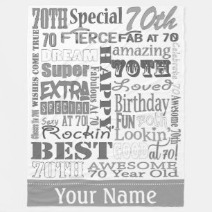 Unieke en speciale cadeautjes van de 70e verjaarda fleece deken