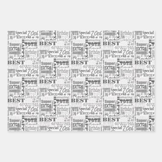Unieke en speciale cadeautjes van de 70e verjaarda inpakpapier vel (Voorkant 2)