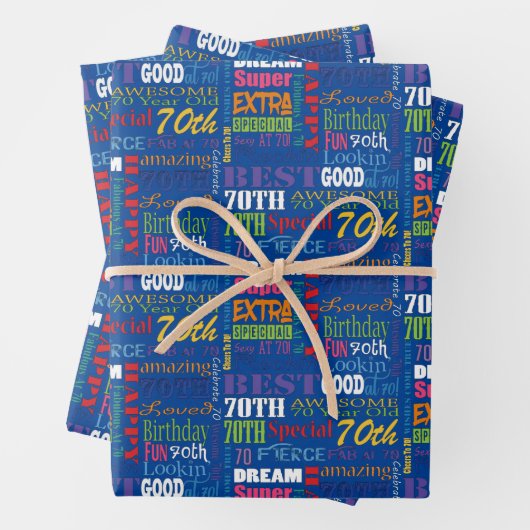 Unieke en speciale cadeautjes van de 70e verjaarda inpakpapier vel (In situ)