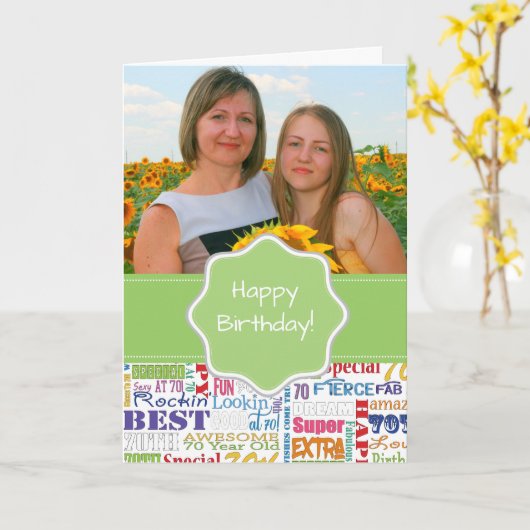 Unieke en speciale cadeautjes van de 70e verjaarda kaart (Gele Bloem)