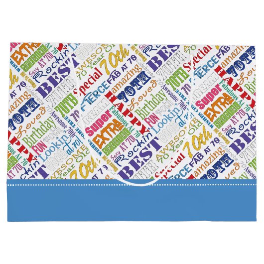Unieke en speciale cadeautjes van de 70e verjaarda large cadeautasje (Achterkant)