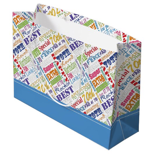 Unieke en speciale cadeautjes van de 70e verjaarda large cadeautasje (Achterkant Gekanteld)
