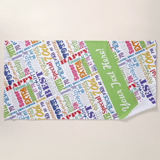 Unieke en speciale cadeautjes van de 70e verjaarda strandlaken (Voorkant)