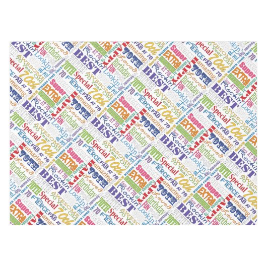 Unieke en speciale cadeautjes van de 70e verjaarda tafelkleed (Voorkant (Horizontaal))