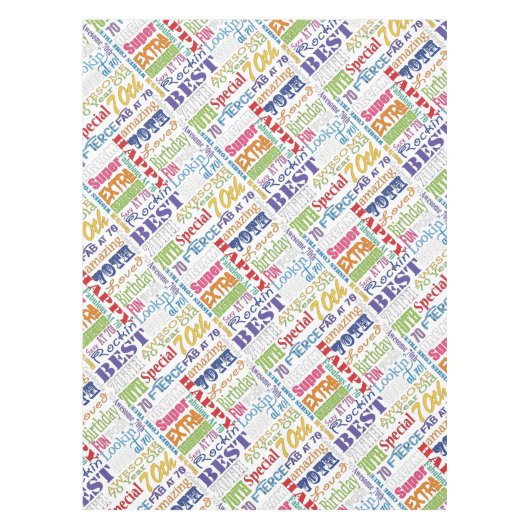 Unieke en speciale cadeautjes van de 70e verjaarda tafelkleed (Voorkant)